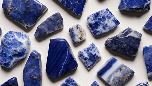 Sodalite Crystal Properties: Clarity, Wisdom, Creativity, Throat Chakra Activation.