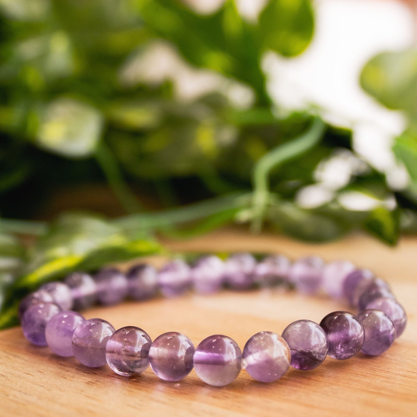 Amethyst Elastic Crystal Bracelet