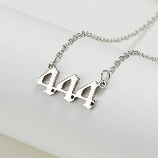 444 Stainless Steel Silver Necklace by Ancient Infusions – Elegant 444 Jewelry for Men and Women.