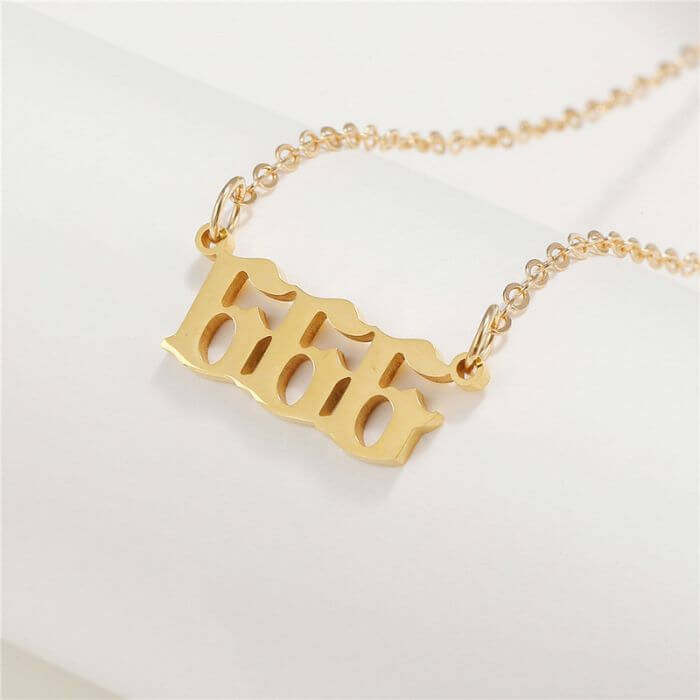 666 Stainless Steel Gold Necklace by Ancient Infusions – Bold 666 Jewelry for Men and Women.