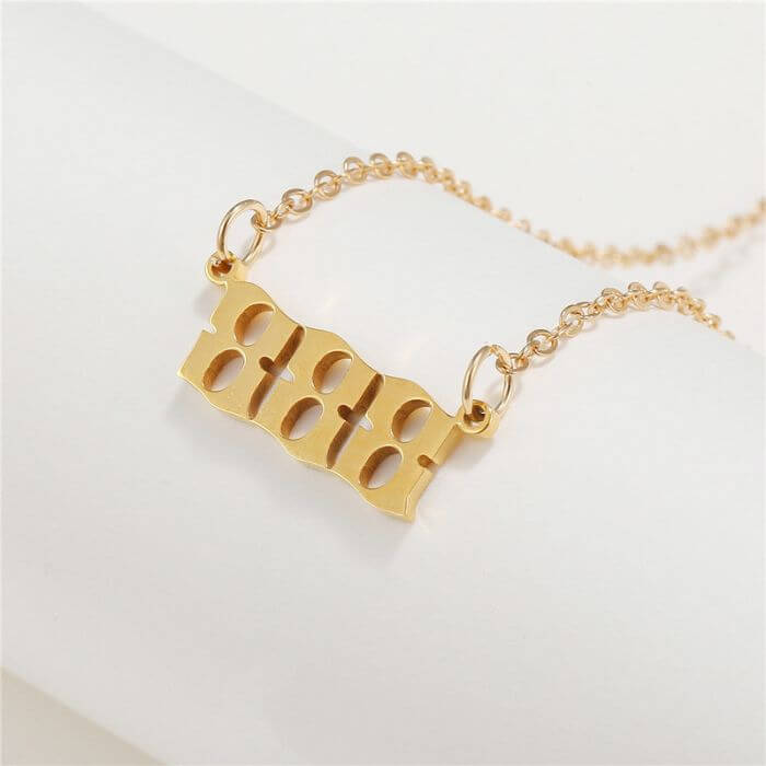 888 Stainless Steel Gold Necklace by Ancient Infusions – Elegant 888 Jewelry for Men and Women.