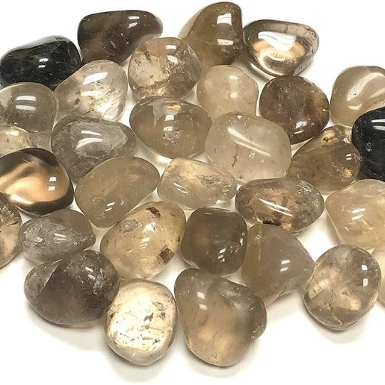 Ancient Infusions Smoky Quartz Healing Stones - Crystal Tumbles for Detoxification, Stress Release, and Holistic Well-Being.