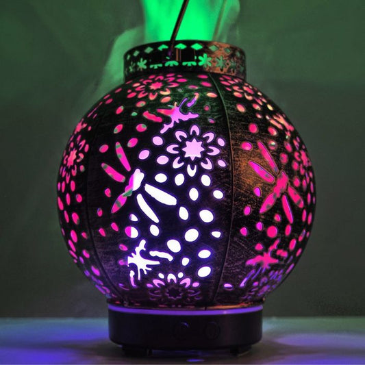 Ancient Infusions Antique Lantern Aroma Diffuser emitting soothing scents to create an atmosphere of relaxation and elegance in your home.
