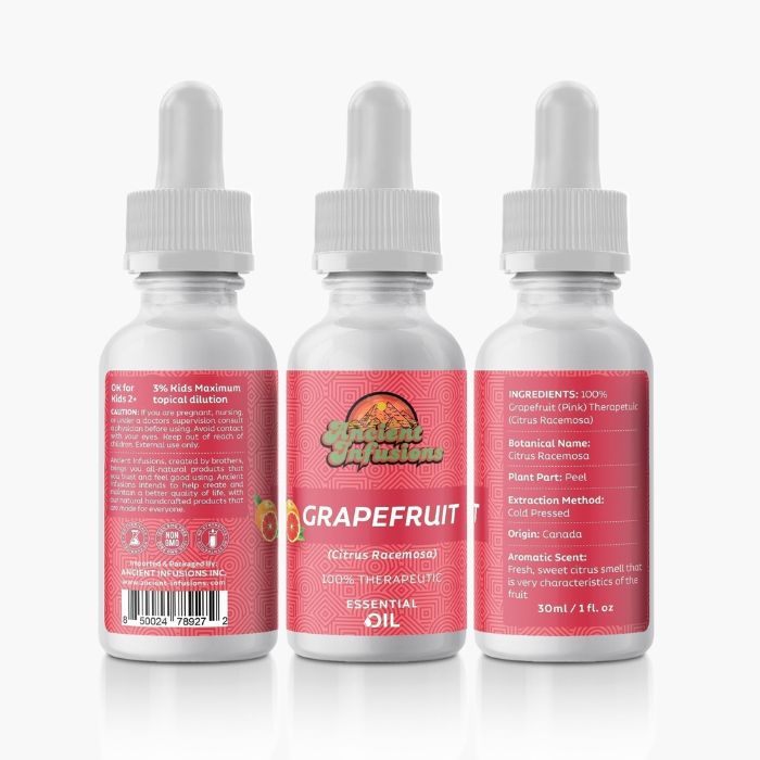 Ancient Infusions Pink Grapefruit Essential Oil - Refreshing Aromatherapy Benefits.