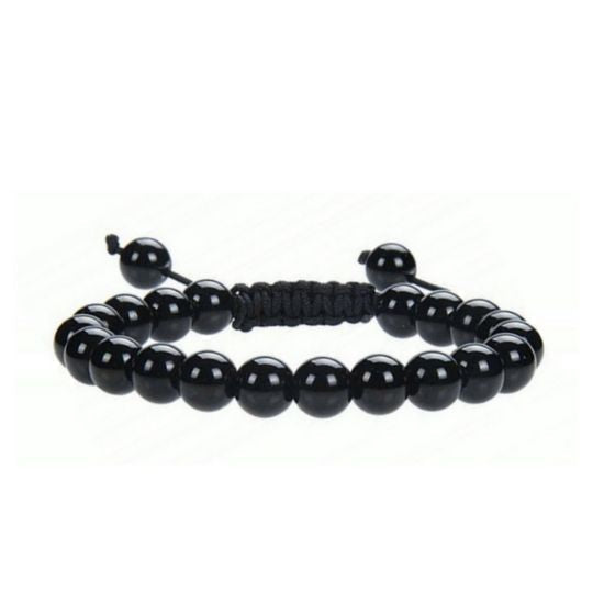 Black Obsidian Adjustable Rope Bracelet – Protection and Strength for Men and Women.