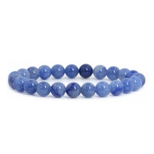 Blue Aventurine Beaded Elastic Bracelet – Meaningful Healing Jewelry for Men and Women.