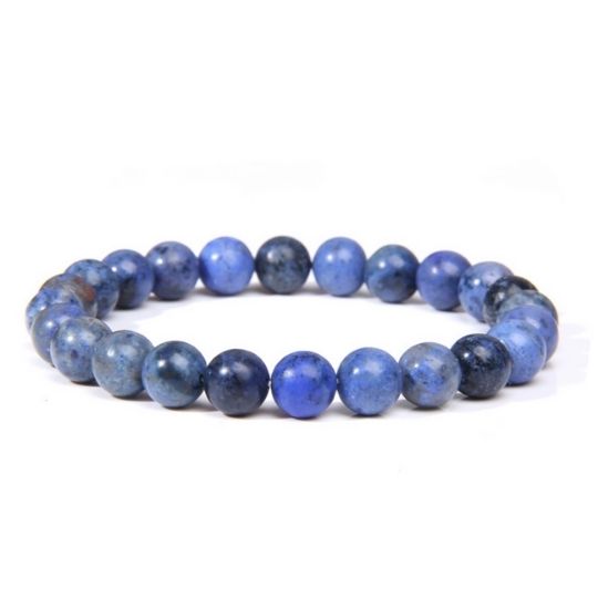 Blue Stone Bracelet with Silver Accents – Elegant Crystal Jewelry for Ladies.