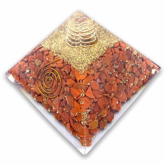 Carnelian Orgone Pyramid designed to amplify creativity and passion.