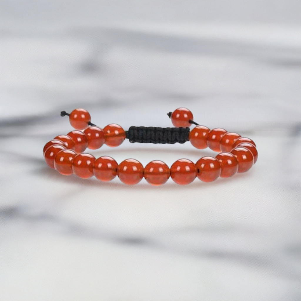 Carnelian Adjustable Rope Bracelet - Healing Properties and Motivation Benefits.