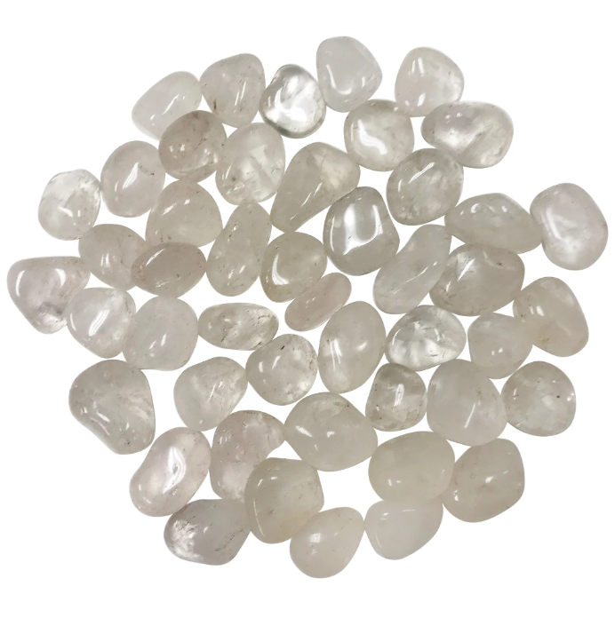 Genuine clear quartz tumbled stones showcasing their healing properties, spiritual meaning, and clarity benefits.