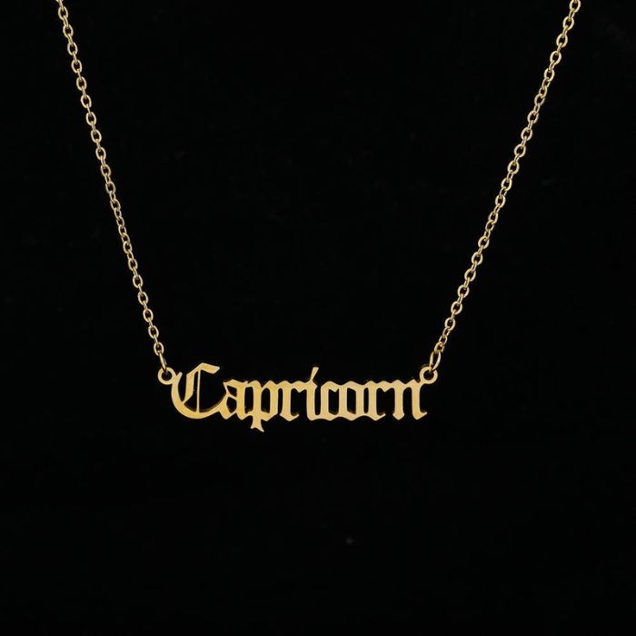 Gold and Silver Stainless Steel Capricorn Necklace by Ancient Infusions – Elegant Zodiac Pendant for Men and Women.