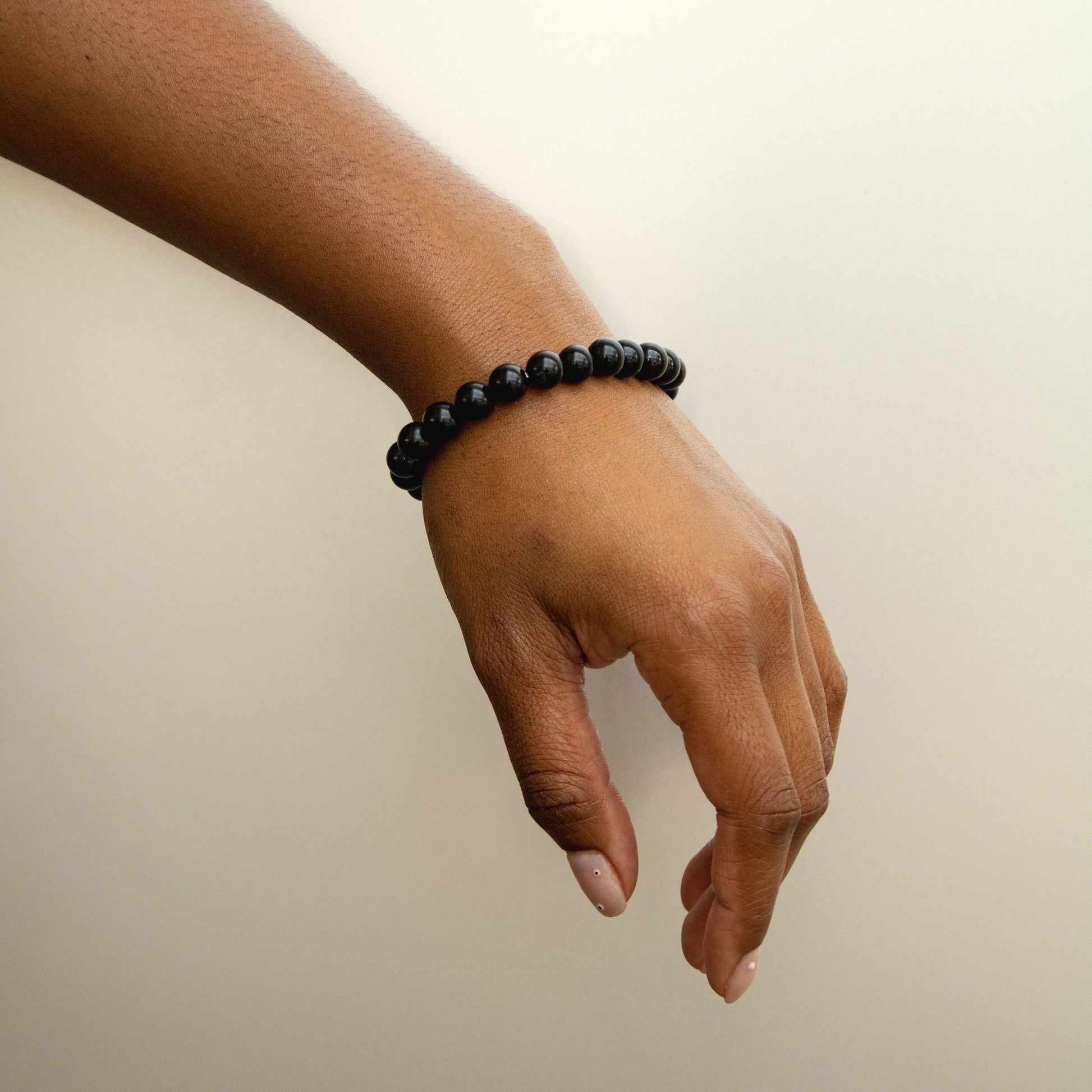 Black Obsidian Bracelet for Men and Women – Real Beaded Elastic Healing Crystal Jewelry.