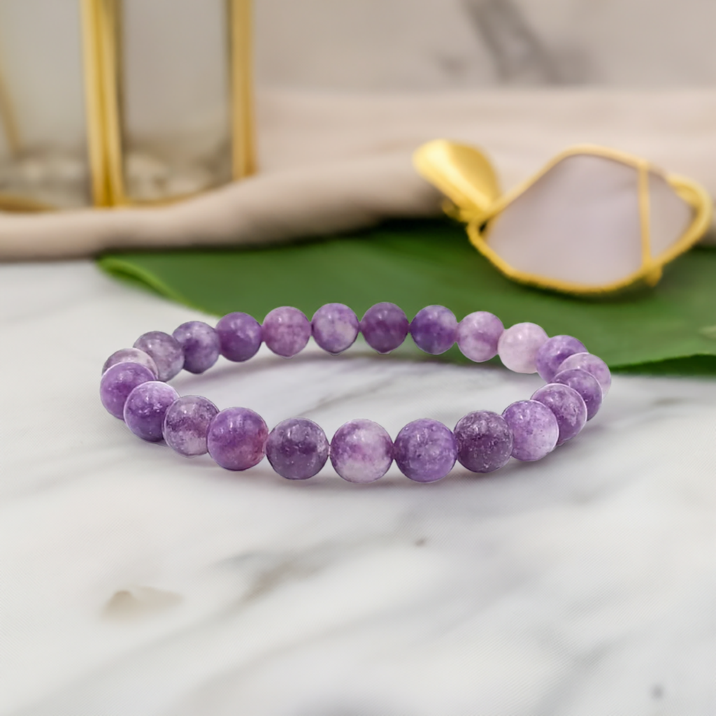 Lepidolite Bracelet for Men and Women – High-Quality Healing Crystal Jewelry at Affordable Price.