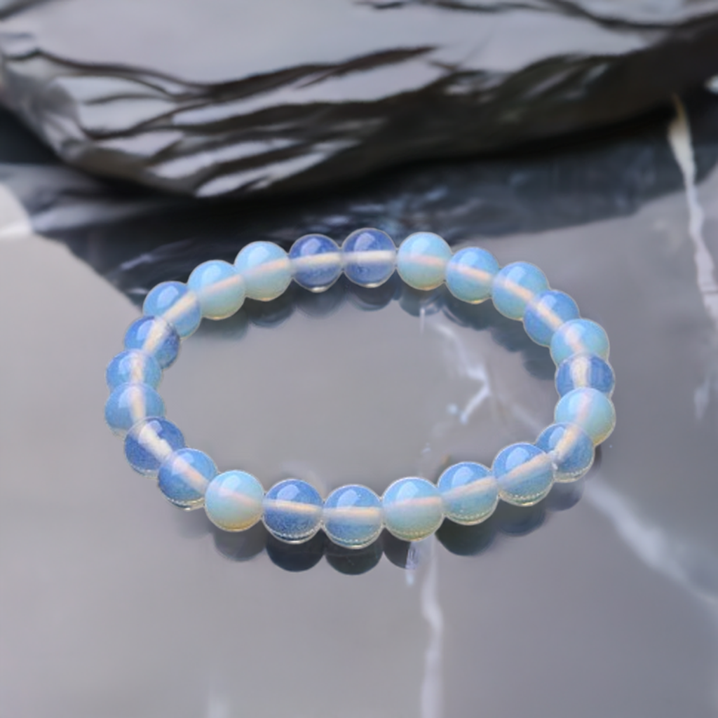 Opalite Bracelet Paired with Moonstone and Opal – Elegant Healing Crystal Jewelry for Intuition.