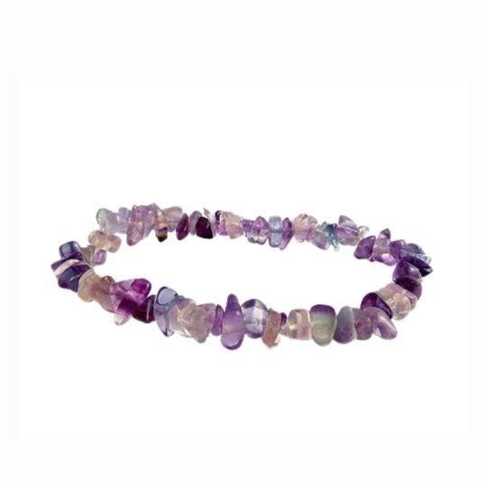 Purple Fluorite Chip Bracelet - Healing Properties and Mental Clarity Benefits.