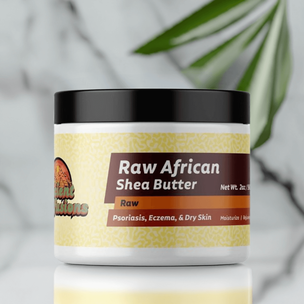 Raw African shea butter benefits for skin and hair, featuring the bold and iconic Bleu de Chanel scent.