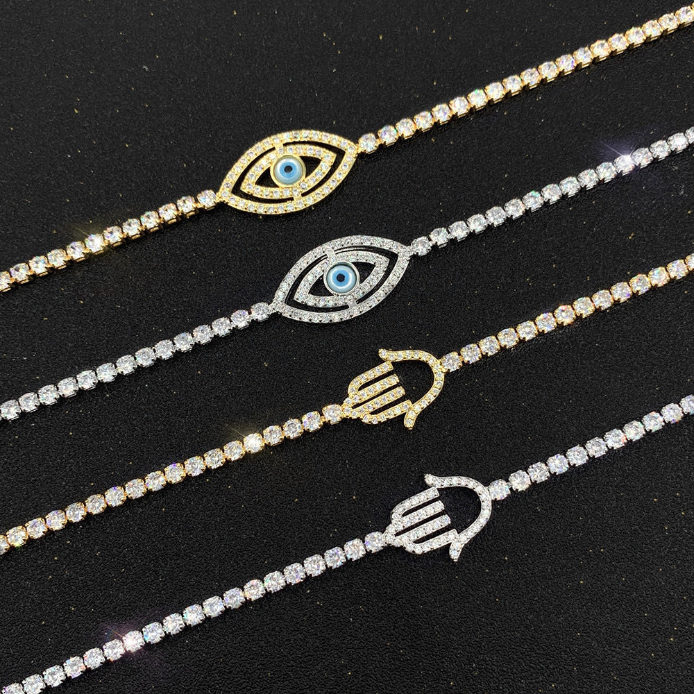 Real Hamsa and Evil Eye Stainless Steel Bracelet for Men and Women - Ward Off Negativity.