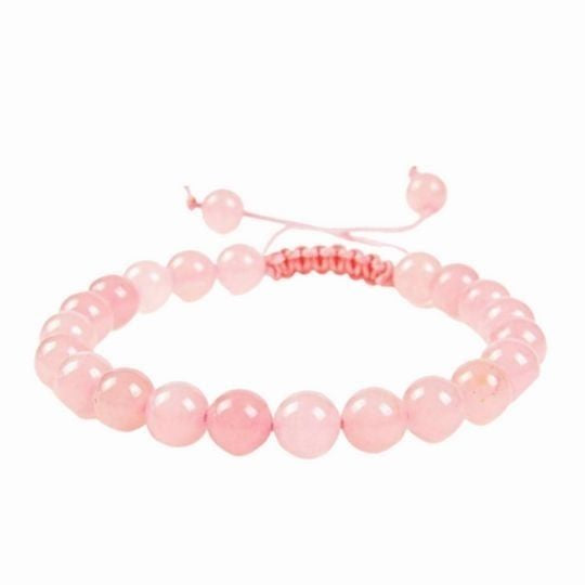 Rose Quartz Adjustable Rope Bracelet - Healing Properties and Love Benefits.