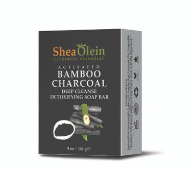 Shea Olein Activated Bamboo Charcoal Soap - Detoxifying, Deep-Cleansing, and Exfoliating Skincare Bar with Organic Ingredients.