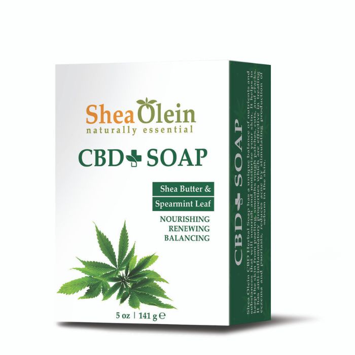 Shea Olein CBD Herbal Soap - Nourishing, Renewing, and Balancing Skincare Bar with Organic Ingredients.