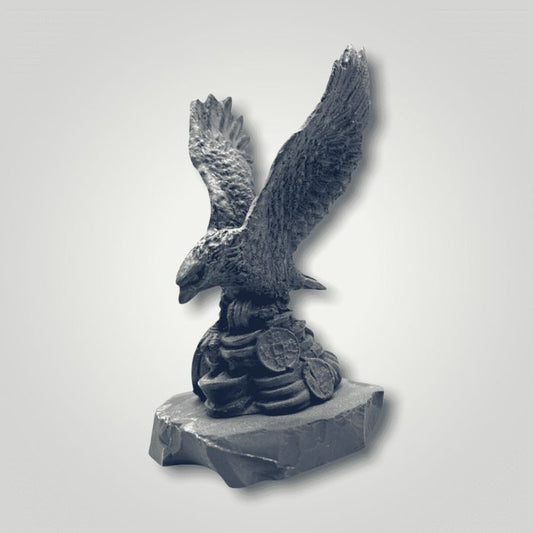 Embrace spiritual clarity with the Ancient Infusions Shungite Eagle Statue - a majestic 6" carving.