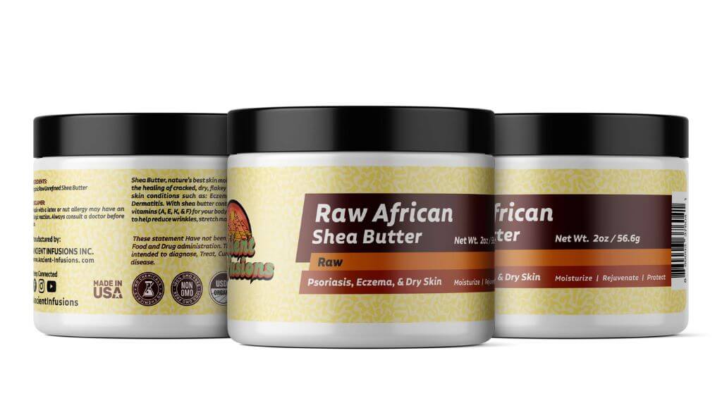 Where to buy raw African shea butter with a creamy Black Coconut scent for skin and hair.